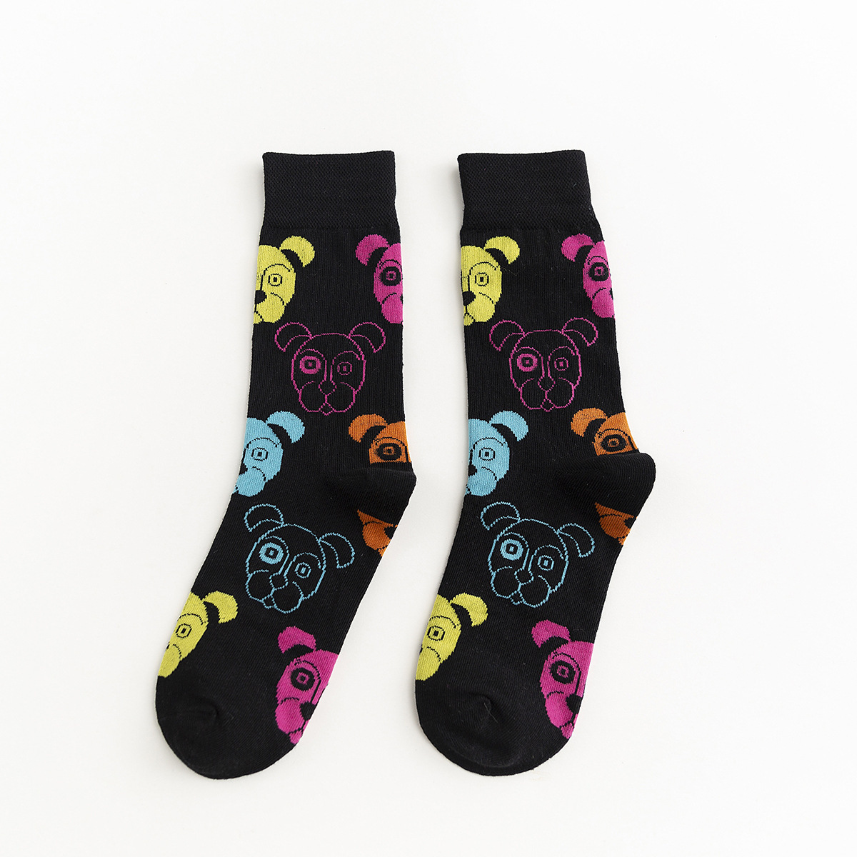 2019 Autumn And Winter New Socks Korean Fashion Personality Men And Women Tube Socks Cartoon Black And White Cat And Dog Animal Series
